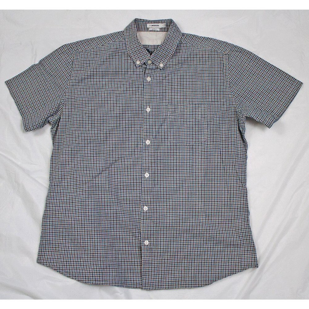 J. Lindeberg Mens Slim Fit Short Sleeve Button Down Shirt Size‎ XL